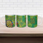 First Nations Darts NAIDOC 2026 Ceramic Mug Aboriginal Dot Art Dartboard Green