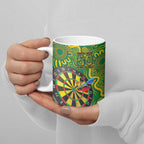 First Nations Darts NAIDOC 2026 Ceramic Mug Aboriginal Dot Art Dartboard Green
