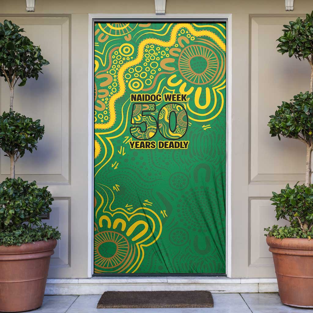 First Nations Darts NAIDOC 2026 Door Cover Aboriginal Dot Art Dartboard Green