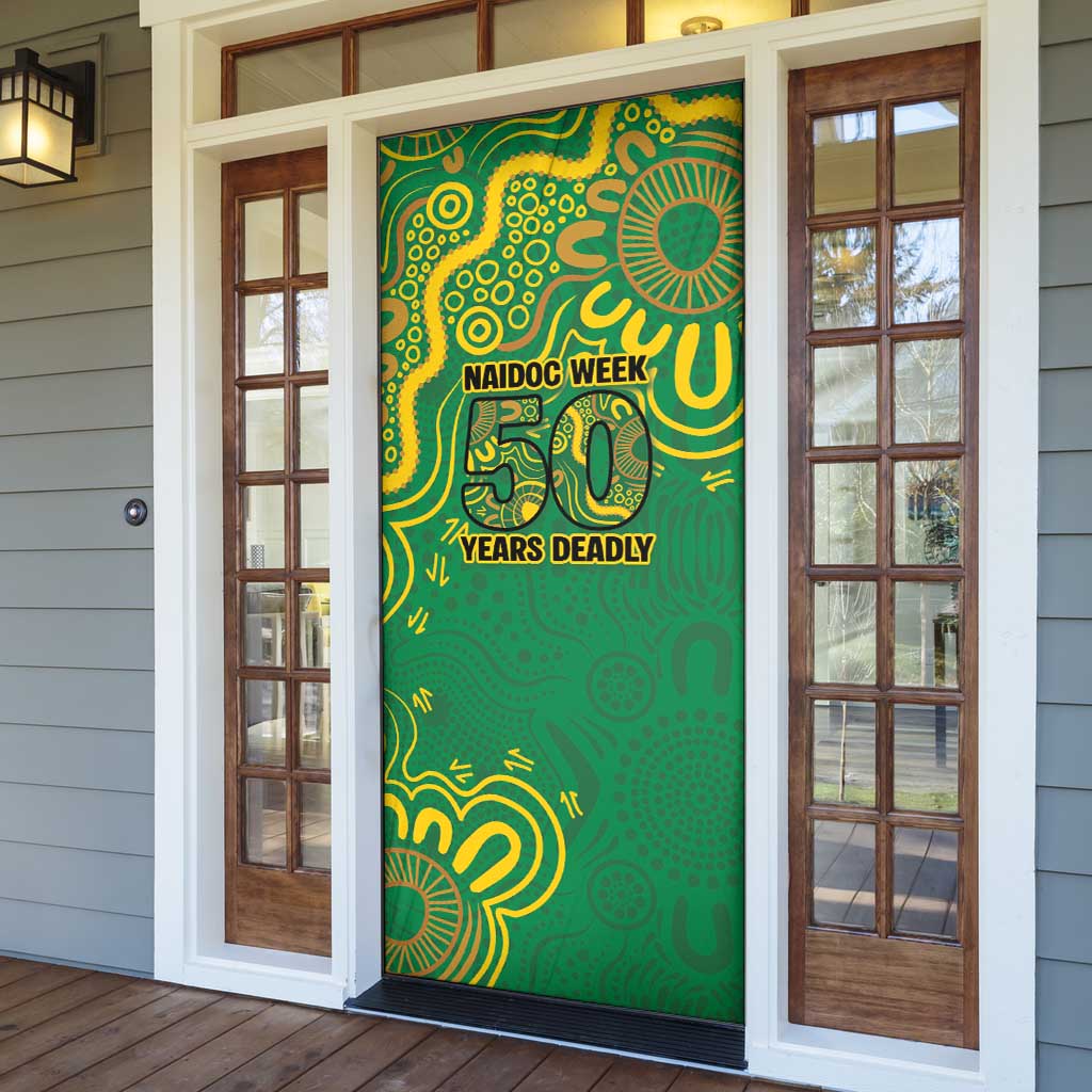 First Nations Darts NAIDOC 2026 Door Cover Aboriginal Dot Art Dartboard Green
