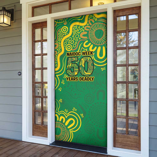First Nations Darts NAIDOC 2026 Door Cover Aboriginal Dot Art Dartboard Green