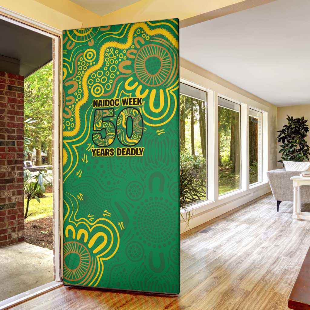 First Nations Darts NAIDOC 2026 Door Cover Aboriginal Dot Art Dartboard Green