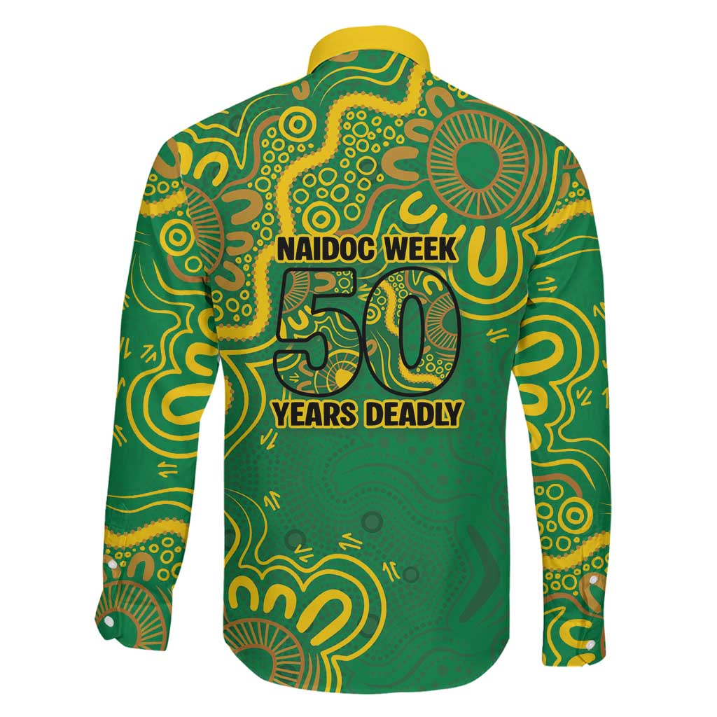 First Nations Darts NAIDOC 2026 Family Matching Long Sleeve Bodycon Dress and Hawaiian Shirt Aboriginal Dot Art Dartboard Green