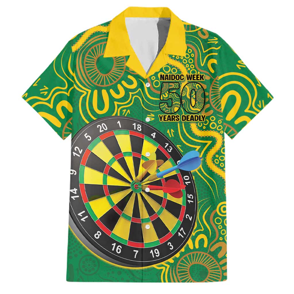 First Nations Darts NAIDOC 2026 Family Matching Mermaid Dress and Hawaiian Shirt Aboriginal Dot Art Dartboard Green