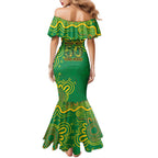 First Nations Darts NAIDOC 2026 Family Matching Mermaid Dress and Hawaiian Shirt Aboriginal Dot Art Dartboard Green