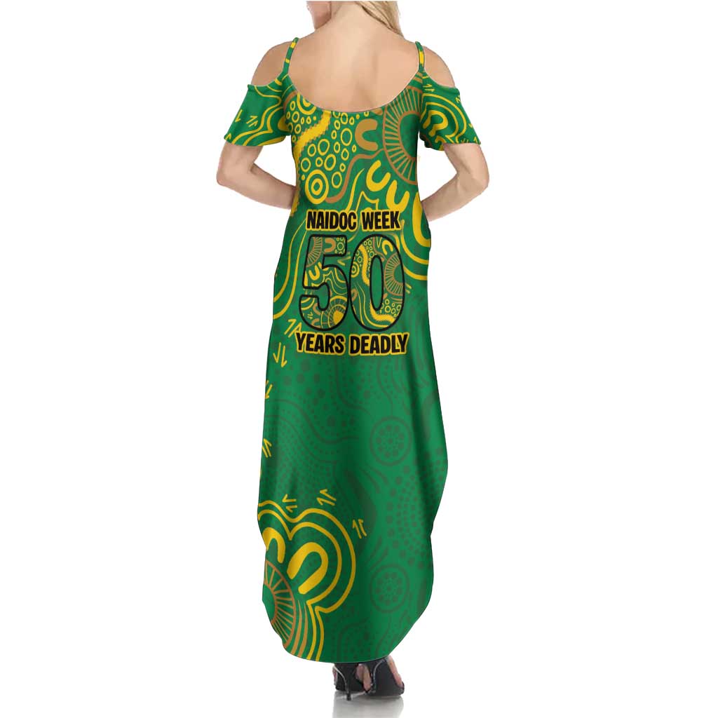 First Nations Darts NAIDOC 2026 Family Matching Summer Maxi Dress and Hawaiian Shirt Aboriginal Dot Art Dartboard Green