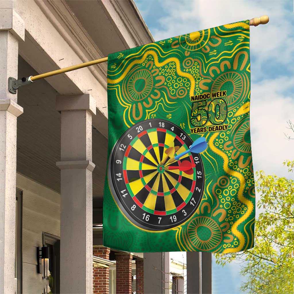 First Nations Darts NAIDOC 2026 Garden Flag Aboriginal Dot Art Dartboard Green