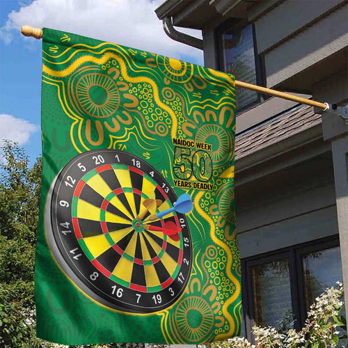 First Nations Darts NAIDOC 2026 Garden Flag Aboriginal Dot Art Dartboard Green