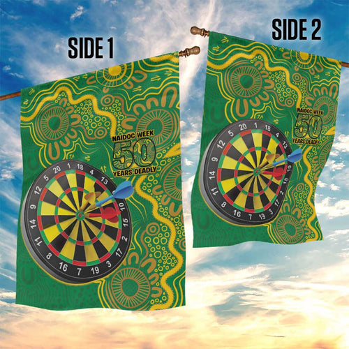 First Nations Darts NAIDOC 2026 Garden Flag Aboriginal Dot Art Dartboard Green