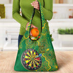 First Nations Darts NAIDOC 2026 Grocery Bag Aboriginal Dot Art Dartboard Green