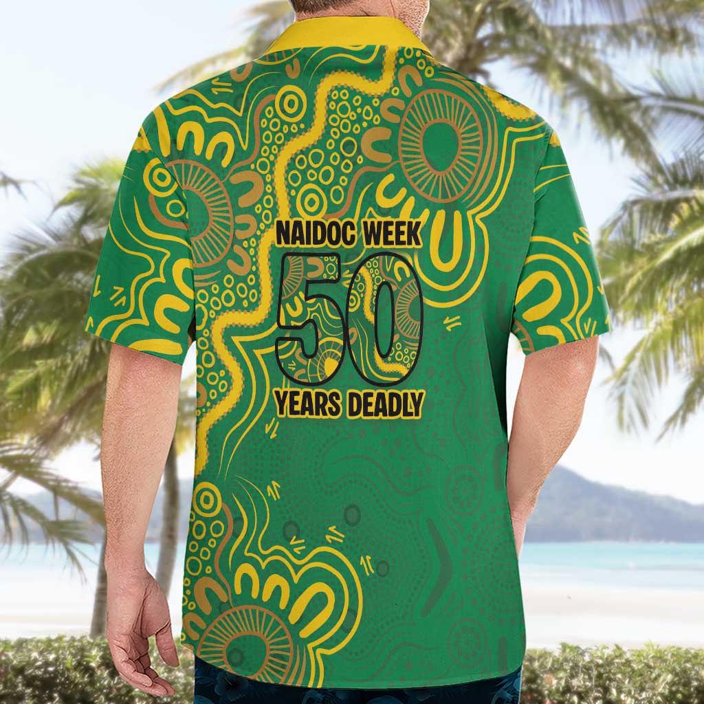 First Nations Darts NAIDOC 2026 Hawaiian Shirt Aboriginal Dot Art Dartboard Green