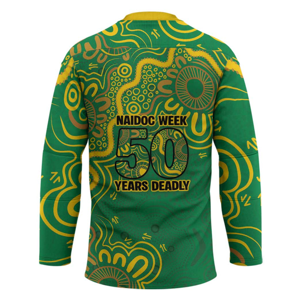 First Nations Darts NAIDOC 2026 Hockey Jersey Aboriginal Dot Art Dartboard Green