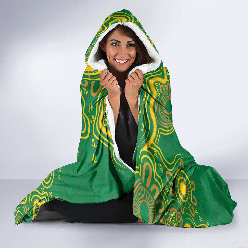 First Nations Darts NAIDOC 2026 Hooded Blanket Aboriginal Dot Art Dartboard Green