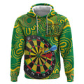 First Nations Darts NAIDOC 2026 Hoodie Aboriginal Dot Art Dartboard Green