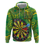 First Nations Darts NAIDOC 2026 Hoodie Aboriginal Dot Art Dartboard Green
