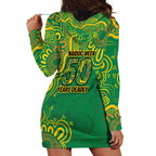 First Nations Darts NAIDOC 2026 Hoodie Dress Aboriginal Dot Art Dartboard Green