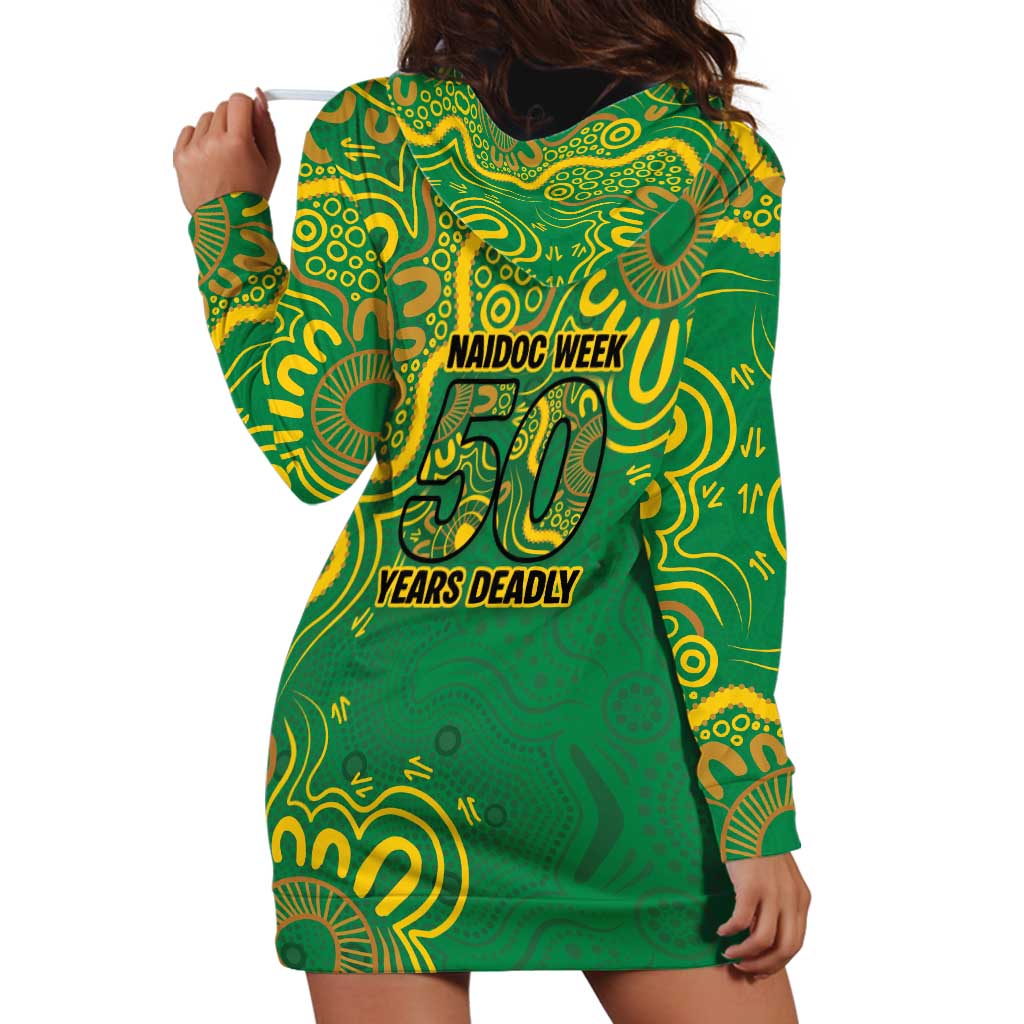 First Nations Darts NAIDOC 2026 Hoodie Dress Aboriginal Dot Art Dartboard Green