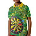 First Nations Darts NAIDOC 2026 Kid Polo Shirt Aboriginal Dot Art Dartboard Green