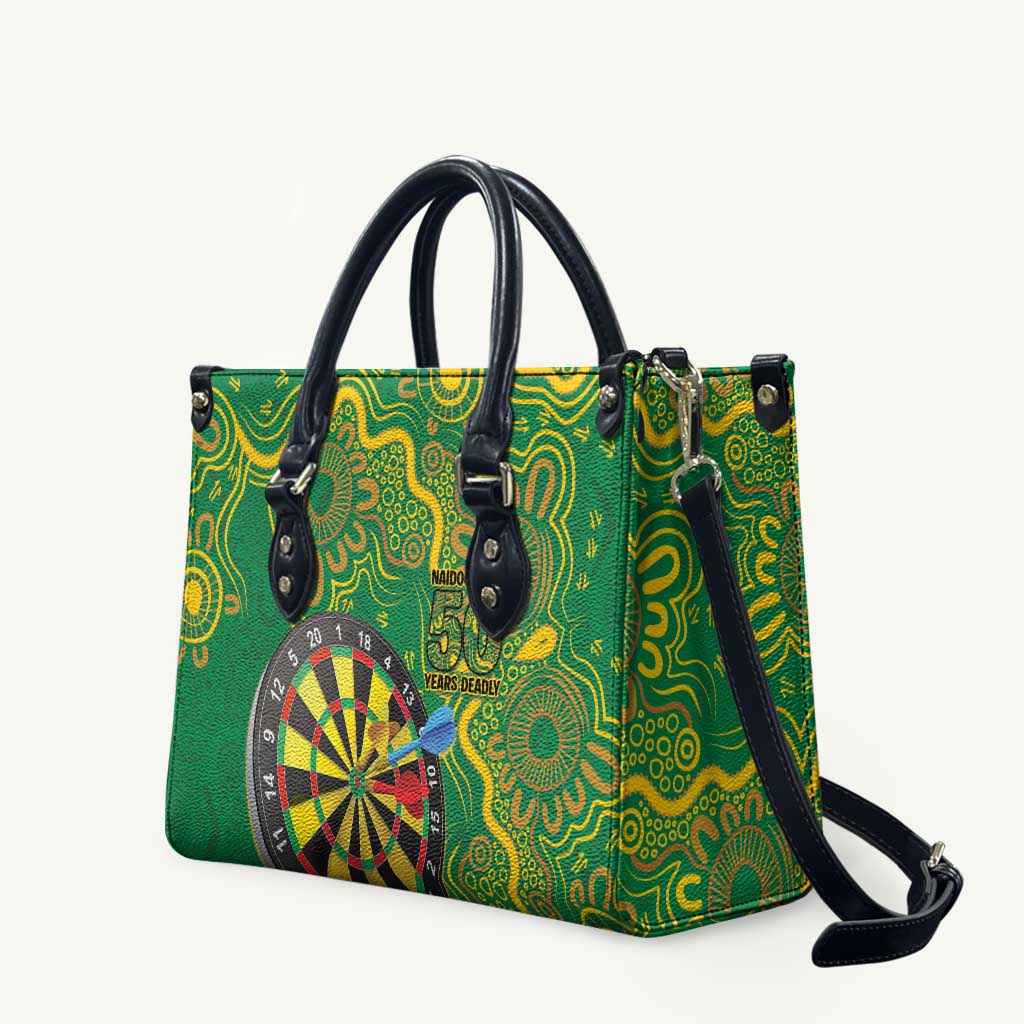 First Nations Darts NAIDOC 2026 Leather Bag Aboriginal Dot Art Dartboard Green