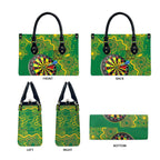First Nations Darts NAIDOC 2026 Leather Bag Aboriginal Dot Art Dartboard Green