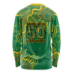 First Nations Darts NAIDOC 2026 Long Sleeve Shirt Aboriginal Dot Art Dartboard Green