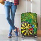 First Nations Darts NAIDOC 2026 Luggage Cover Aboriginal Dot Art Dartboard Green