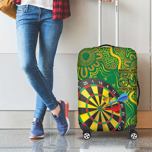 First Nations Darts NAIDOC 2026 Luggage Cover Aboriginal Dot Art Dartboard Green