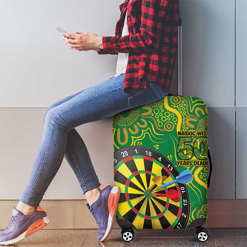 First Nations Darts NAIDOC 2026 Luggage Cover Aboriginal Dot Art Dartboard Green