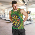 First Nations Darts NAIDOC 2026 Men Tank Top Aboriginal Dot Art Dartboard Green