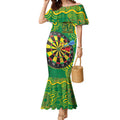 First Nations Darts NAIDOC 2026 Mermaid Dress Aboriginal Dot Art Dartboard Green