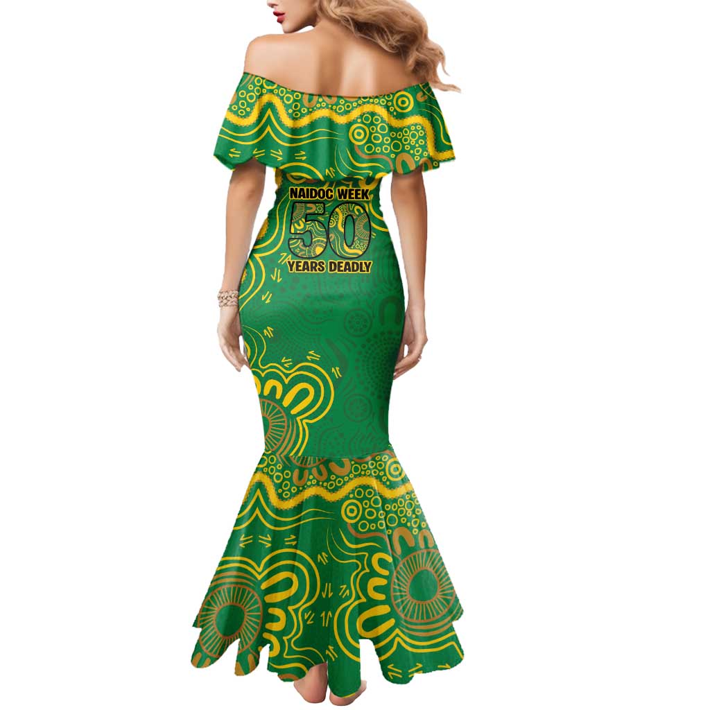 First Nations Darts NAIDOC 2026 Mermaid Dress Aboriginal Dot Art Dartboard Green