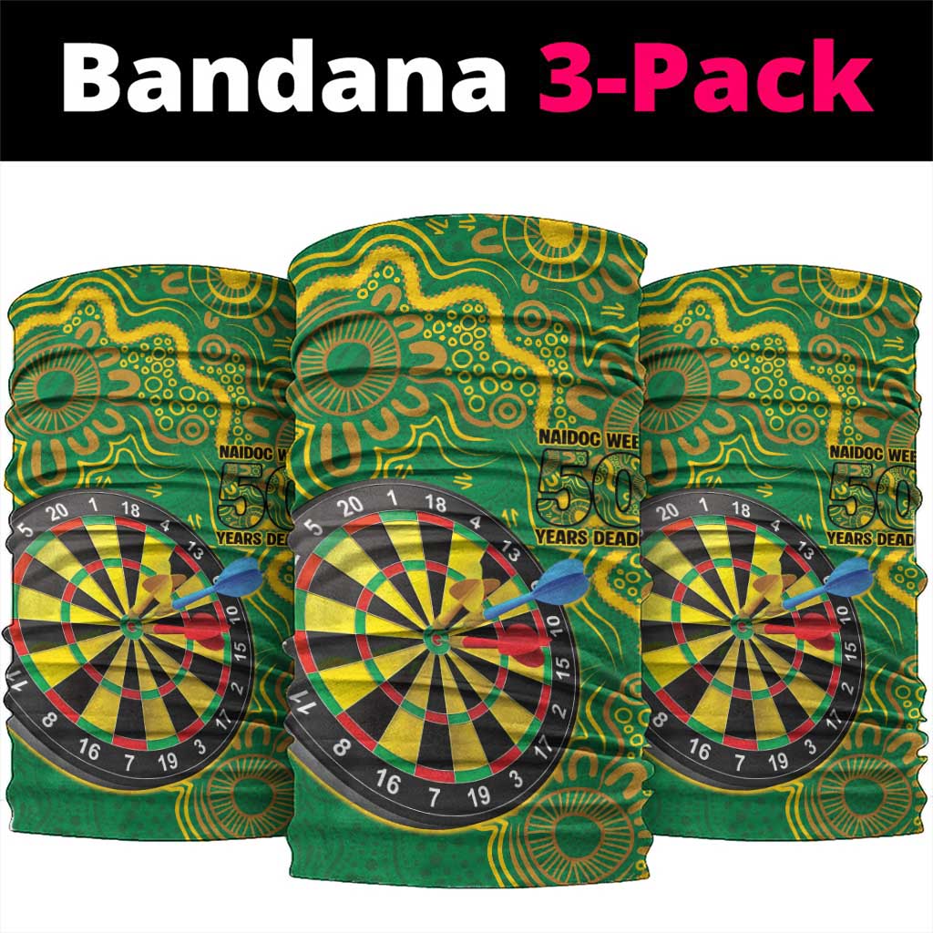 First Nations Darts NAIDOC 2026 Neck Gaiter Aboriginal Dot Art Dartboard Green