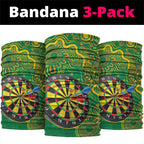 First Nations Darts NAIDOC 2026 Neck Gaiter Aboriginal Dot Art Dartboard Green