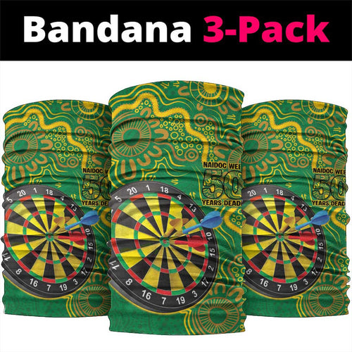 First Nations Darts NAIDOC 2026 Neck Gaiter Aboriginal Dot Art Dartboard Green