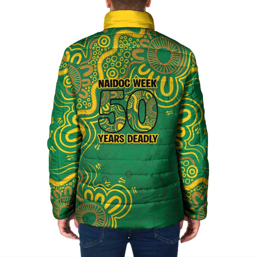 First Nations Darts NAIDOC 2026 Padded Jacket Aboriginal Dot Art Dartboard Green