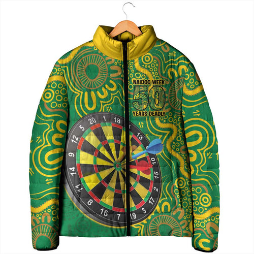 First Nations Darts NAIDOC 2026 Padded Jacket Aboriginal Dot Art Dartboard Green