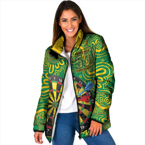 First Nations Darts NAIDOC 2026 Padded Jacket Aboriginal Dot Art Dartboard Green