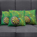 First Nations Darts NAIDOC 2026 Pillow Cover Aboriginal Dot Art Dartboard Green