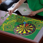 First Nations Darts NAIDOC 2026 Puzzle Aboriginal Dot Art Dartboard Green