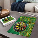 First Nations Darts NAIDOC 2026 Puzzle Aboriginal Dot Art Dartboard Green
