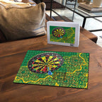 First Nations Darts NAIDOC 2026 Puzzle Aboriginal Dot Art Dartboard Green