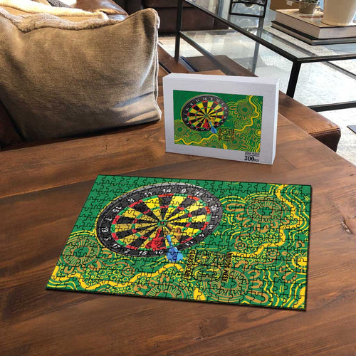 First Nations Darts NAIDOC 2026 Puzzle Aboriginal Dot Art Dartboard Green