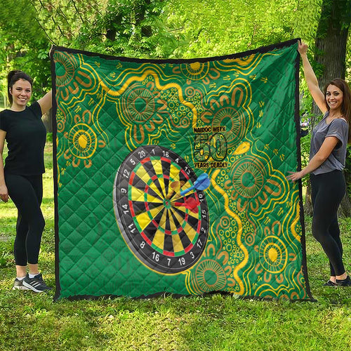 First Nations Darts NAIDOC 2026 Quilt Aboriginal Dot Art Dartboard Green