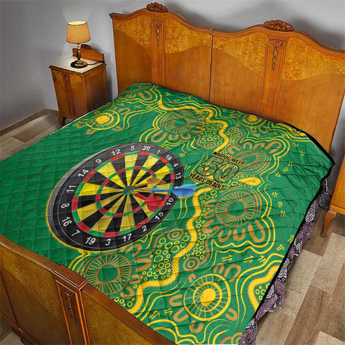 First Nations Darts NAIDOC 2026 Quilt Aboriginal Dot Art Dartboard Green