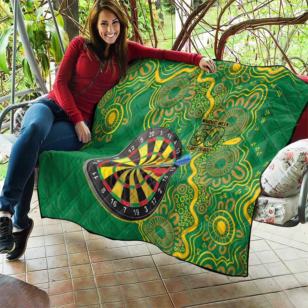 First Nations Darts NAIDOC 2026 Quilt Aboriginal Dot Art Dartboard Green