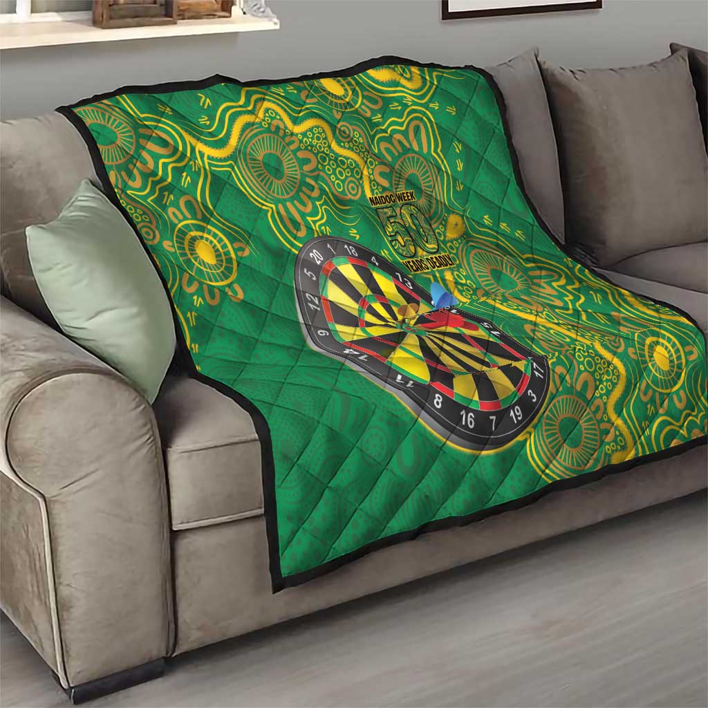 First Nations Darts NAIDOC 2026 Quilt Aboriginal Dot Art Dartboard Green