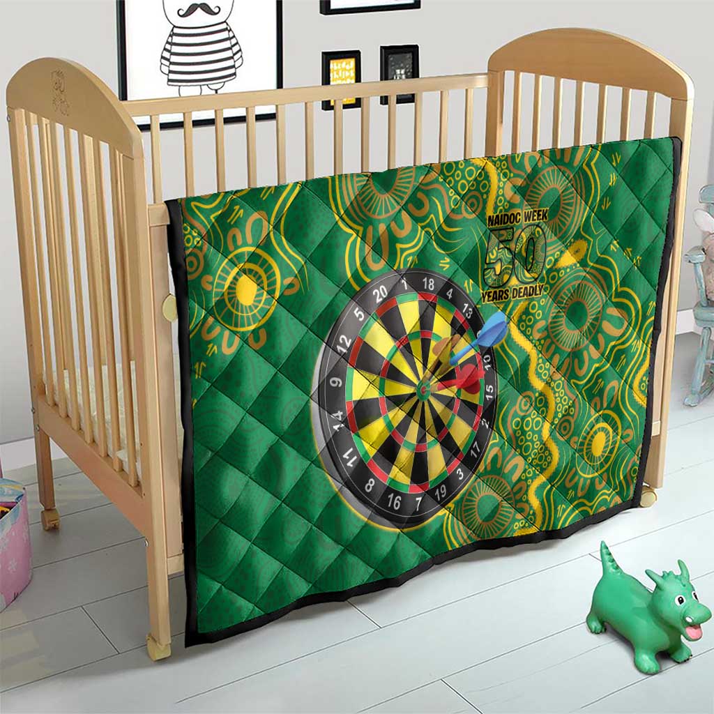 First Nations Darts NAIDOC 2026 Quilt Aboriginal Dot Art Dartboard Green