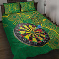 First Nations Darts NAIDOC 2026 Quilt Bed Set Aboriginal Dot Art Dartboard Green