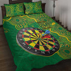 First Nations Darts NAIDOC 2026 Quilt Bed Set Aboriginal Dot Art Dartboard Green