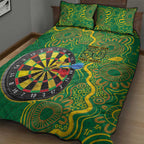 First Nations Darts NAIDOC 2026 Quilt Bed Set Aboriginal Dot Art Dartboard Green